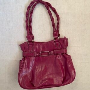 pink faux leather tote | vintage y2k pink purse